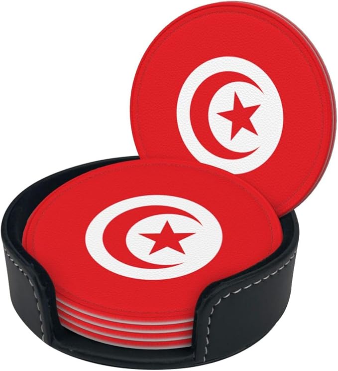 Tunisia Flag Coasters for Drinks - Image 2