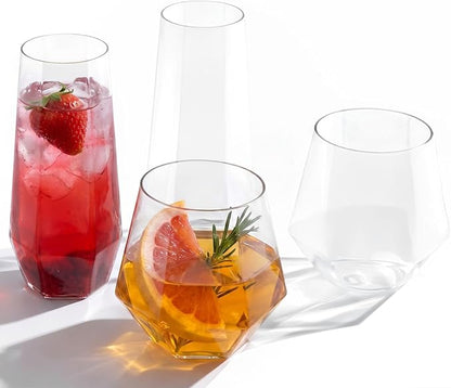 BESTSTAR 96 Pack Clear Plastic Wine Glasses Set BPA-Free Shatterproof | 48 9 OZ by BESTSTAR