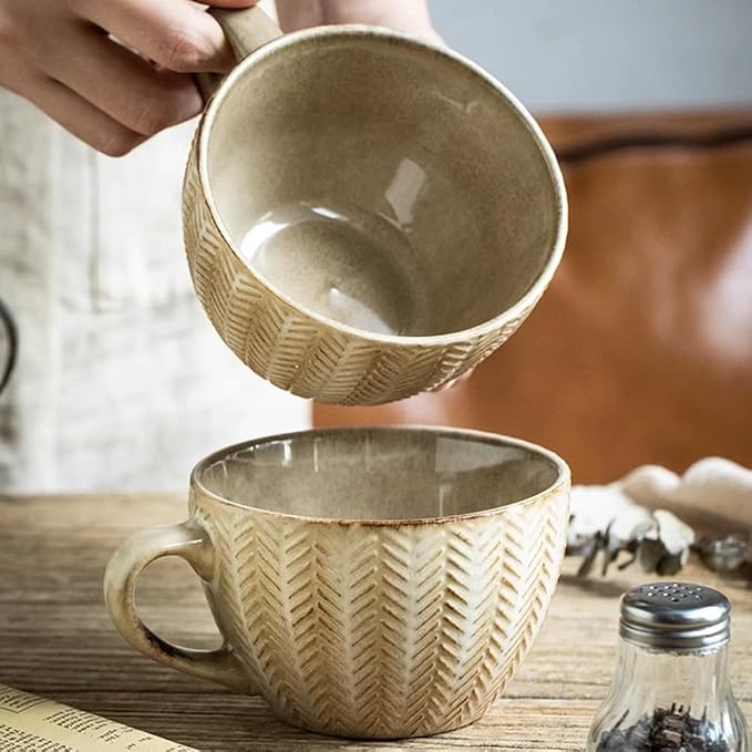 Large Mug, Ceramic Cup, Cup for Coffee Tea Cereal Breakfast Milk Hot cocoa - Image 9