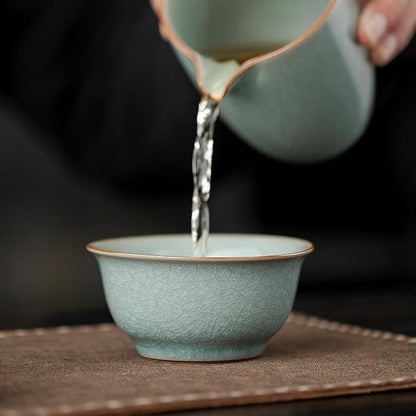 KAMMAK Japanese Tea Cups, 2 Oz Small Handmade Ceramic Teacups, Loose Leaf and - Image 3