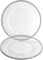 PARTY BARGAINS 13-Inch Charger Plates - 4 Pack, Clear Silver Rim, Heavy-Duty Disposable Chargers for Elegant Dining - Ideal for Weddings and Formal Events