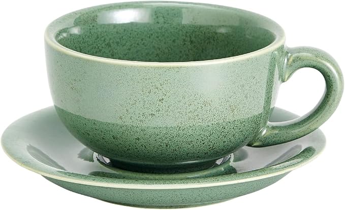 Coffeezone Vintage Design 12 oz Ceramic Latte Art Cappuccino Barista Cup by Coffeezone