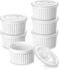 vancasso 6 oz Ramekins with Lid, Porcelain Creme Brulee Souffle Dishes by vancasso