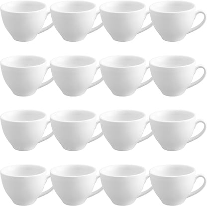 Reallnaive 16 Pieces 4.4 oz Porcelain Espresso Cups Set White 130ml Durable by Unknown