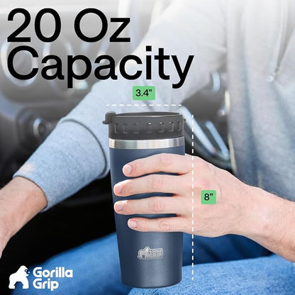 GORILLA GRIP 304 Stainless Steel Double Insulated Travel Coffee Mug, Leakproof - Image 6