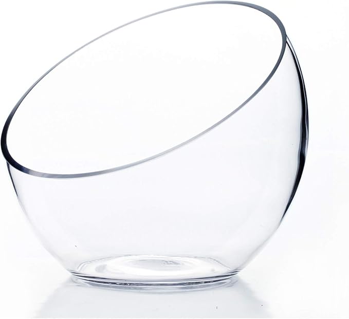 WGVI Clear Slant Cut Bowl Glass Vase, Glass Terrarium, Candy Dish, Slant Cut by WGVInternational-OpusGlassware
