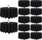 12 Pack Black Round Tablecloth 120 Inch Black Table Cloth Stain and Wrinkle Resistant Reusable and Washable Polyester Fabric Table Covers for Buffet Wedding Party and Banquet