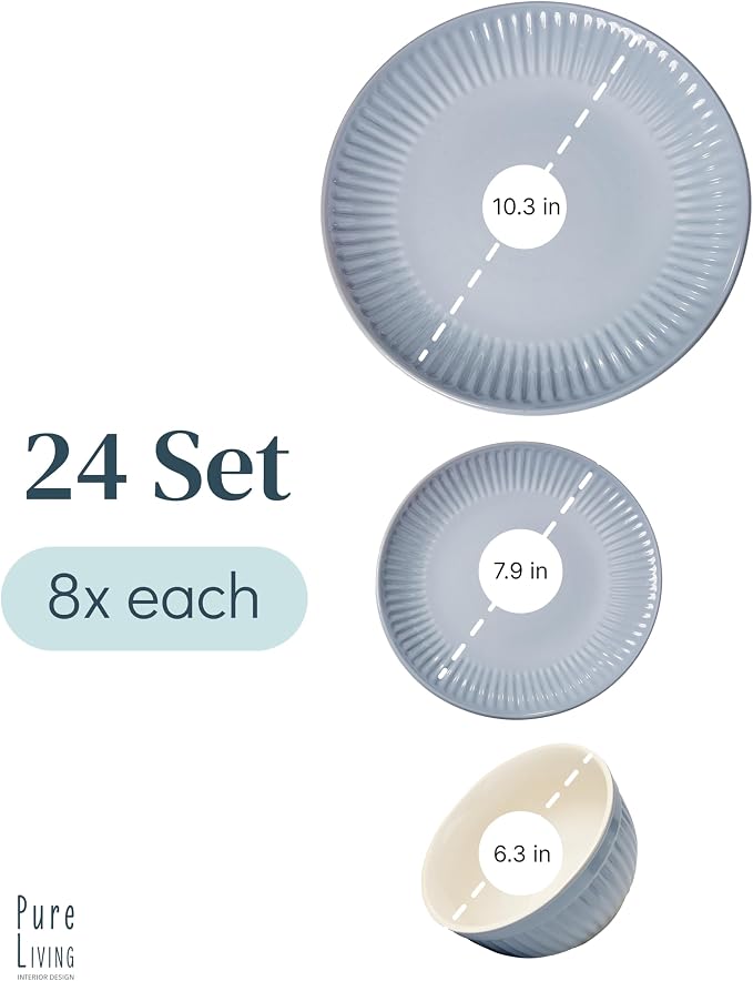 24 Piece Stoneware Dinnerware Set - Image 3
