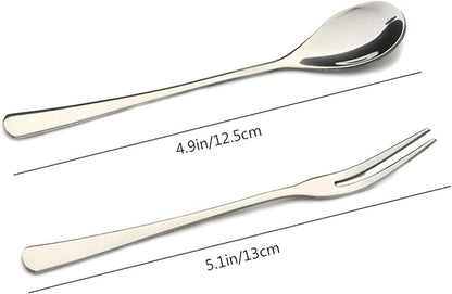 VANRA 5.1in 4-Piece Salad Forks Set Stainless Steel Cocktail Appetizer Dessert - Image 5