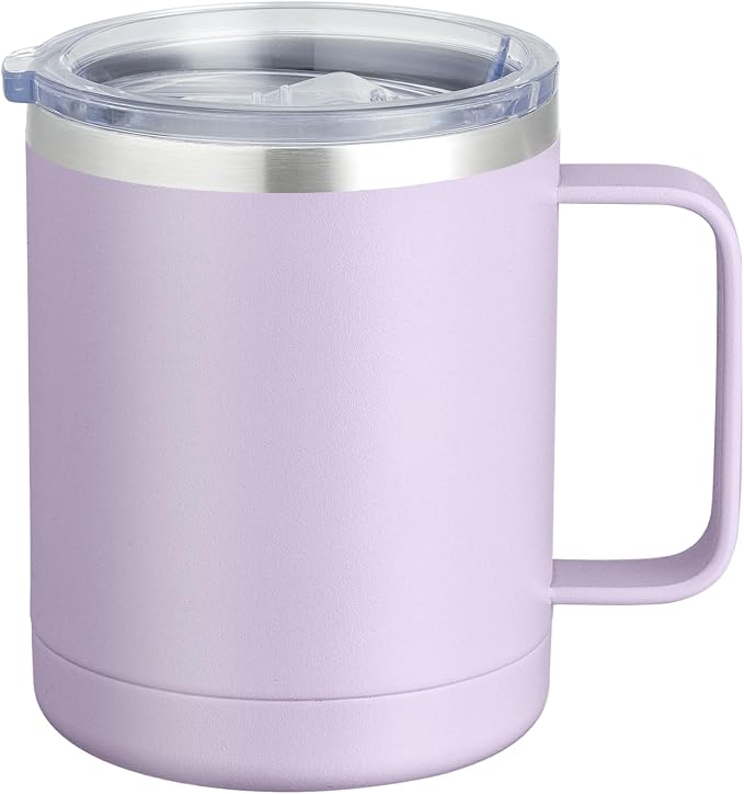 MEWAY 12oz Coffee Mug With Handle and Sliding Lid, Stainless Steel Travel by MEWAY