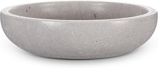 LemonRoad Travertine Decorative Bowl 7.8"x 2" Marble Round Stone Bowl for Entryway Key, Fruit, Kitchen Counter, Dining Table Centerpiece, Office Decor (Grey)