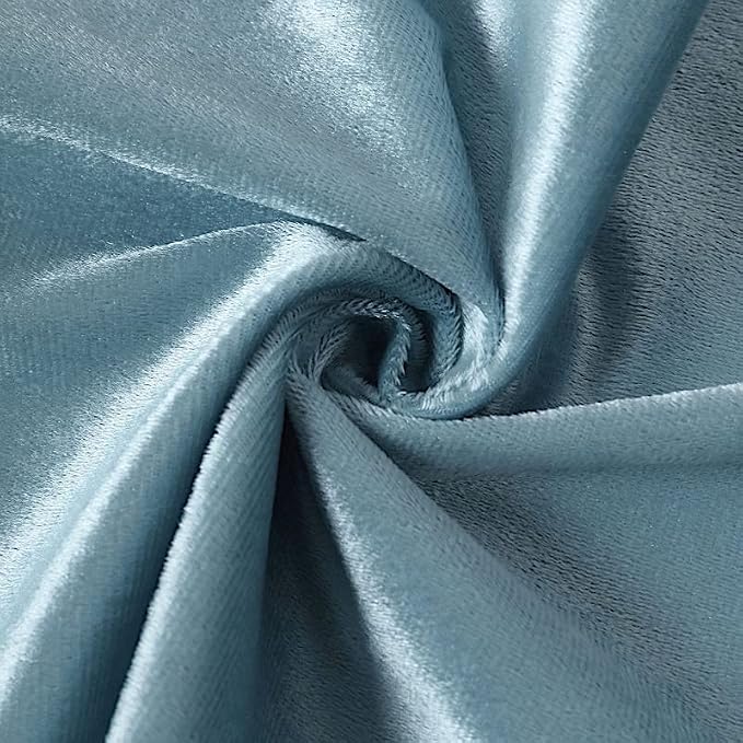 Balsa Circle 10 pcs 12x108-Inch Dusty Blue Premium Velvet Table Runners - Image 2
