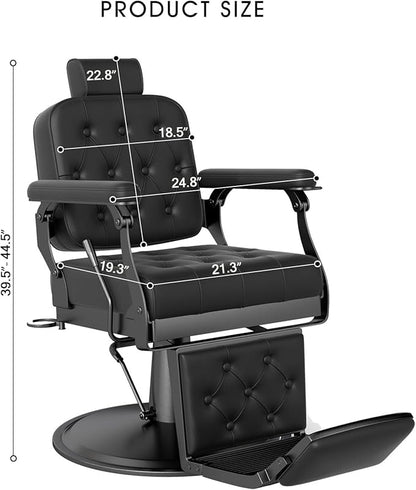 Artist hand Barber Chair Salon Chair Hair Stylist, Hydraulic Barber Chair Heavy Duty, Styling Chairs for Beauty Barbershop, Recline Salon Chair for Hair Stylist