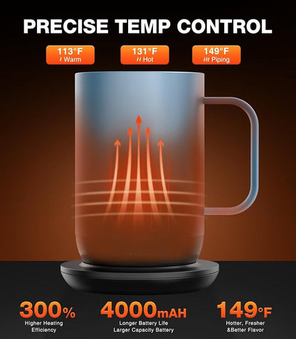 Kepwam Self-Heating Coffee Mug T1-16oz, Fast Heating Rechargeable Heated Coffee - Image 2