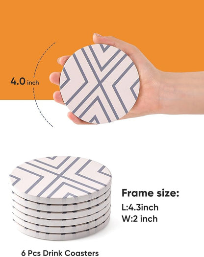 LIFVER Coasters for Drinks, Absorbent Coaster Set of 6 - Image 2