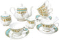 Bone China Tea Set, 21-Pieces Porcelain Tea Set by LEPOTOCLO