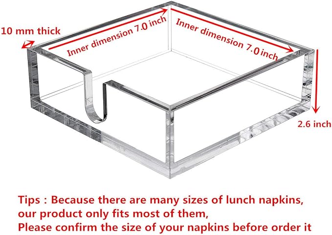 Acrylic Luncheon Napkin Holder, Decorative Napkin Tray - Image 2