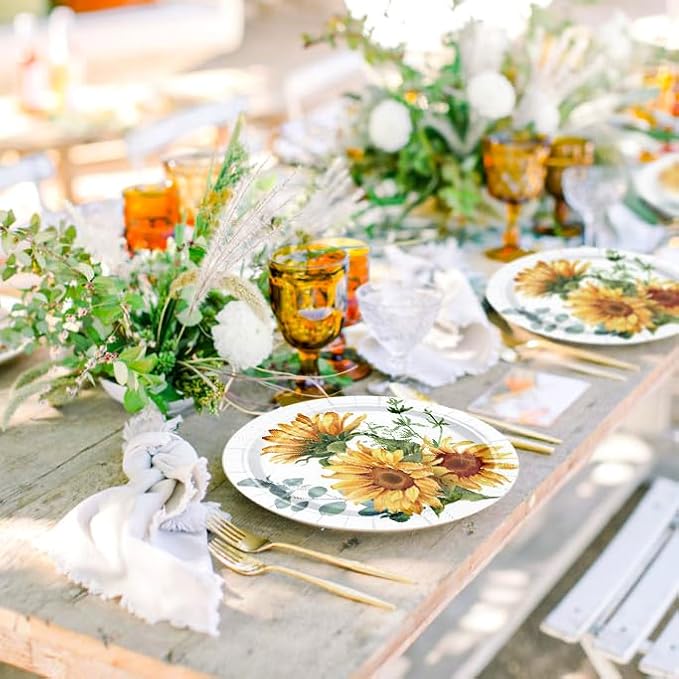WRAPAHOLIC 25Pcs Sunflower Paper Plates - Image 7
