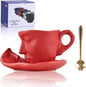 oliruim Red Coffee Cup and Saucer Set by oliruim