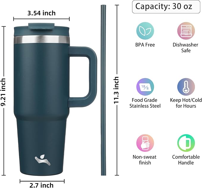 Konokyo 30 oz Insulated Tumbler Water Bottle - Image 4
