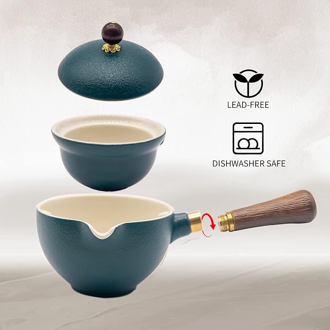 LURRIER Porcelain Chinese Gongfu Tea Set, Portable Teapot Set - Image 4