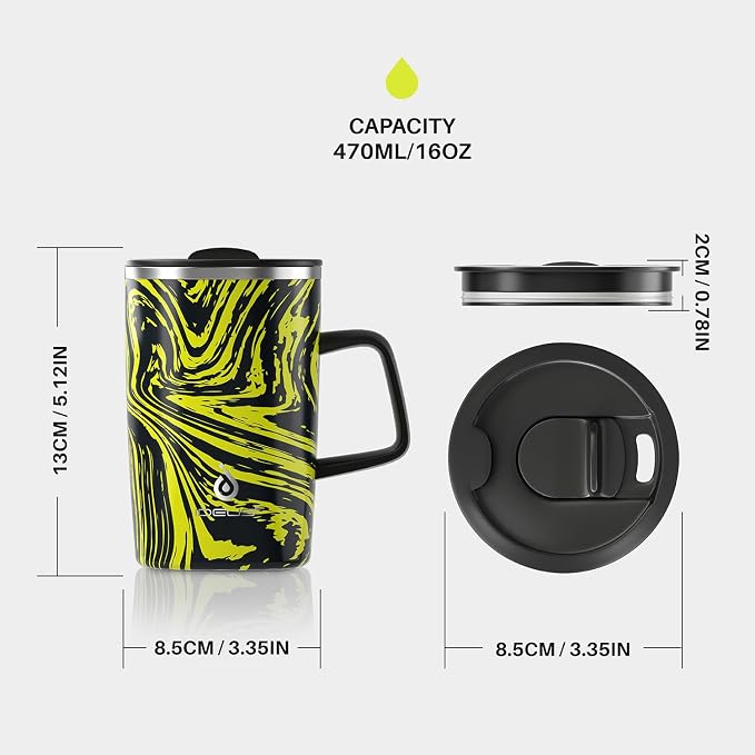 Ideus 16 oz Insulated Stainless Steel Coffee Mug - Image 6