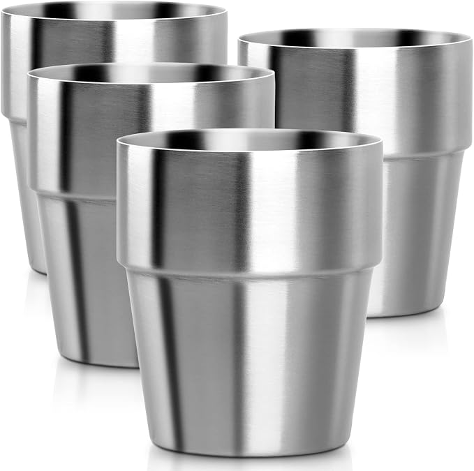 Beasea Stainless Steel Insulated Cup, 10 oz Stackable Stainless Steel Cups Set by Beasea