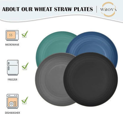 Unbreakable Dinner Plate Sets for 8-10 Inch Reusable Wheat Straw Plates - Image 4