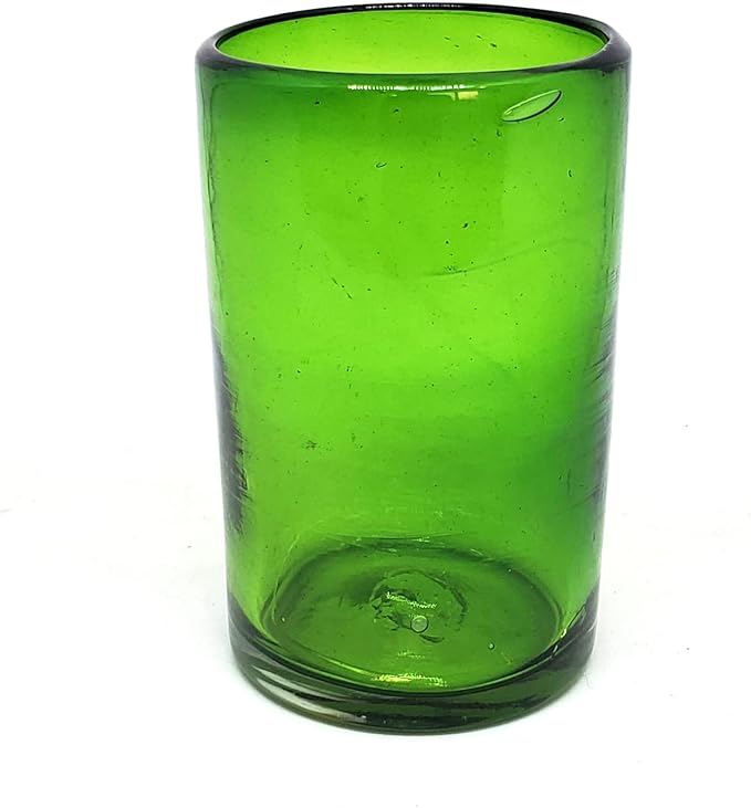 Solid Emerald Green 14 oz Drinking Glasses, Recycled Glass, Toxin-Free - Image 2