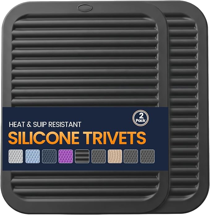 Silicone Trivet Mats 2 Heat Resistant Pot Holders Multipurpose Non-Slip Hot Pads by Unknown
