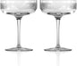 Rolf Glass Bourbon Street Coupe Cocktail Glass | Set of 2, 10.25oz Champagne or Cocktail Glasses | Lead-Free and Diamond-Wheel Engraved | Designed and engraved in the USA