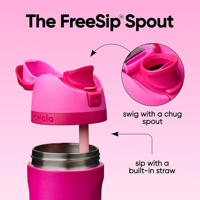Owala FreeSip Stainless Steel Water Bottle 24 oz Read My Lips - Image 3