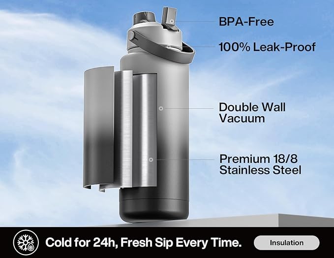 POWCAN 40 oz Insulated Water Bottle - Image 2