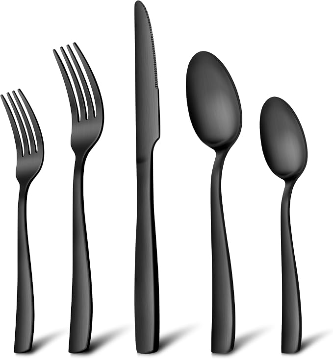 E-far Matte Black Silverware Set by E-far