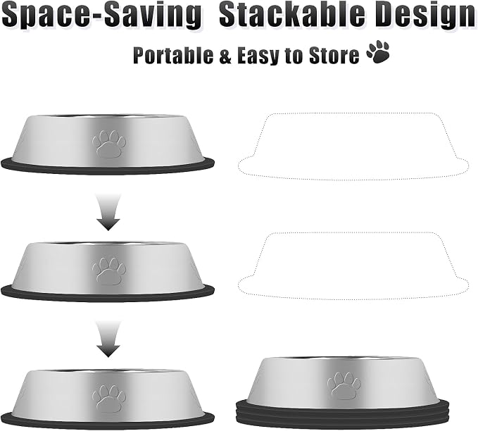 3Pcs Stainless Steel Dog Bowls Set - Image 3