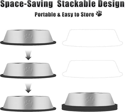 3Pcs Stainless Steel Dog Bowls Set - Image 3