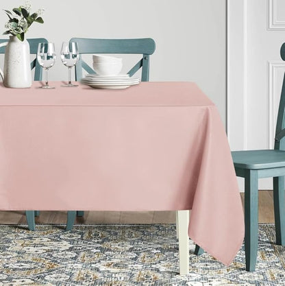 sancua Rectangle Tablecloth - 60 x 84 Inch - Stain and Wrinkle Resistant Washable Polyester Table Cloth, Decorative Fabric Table Cover for Dining Tables, Buffet Parties and Camping, Blush