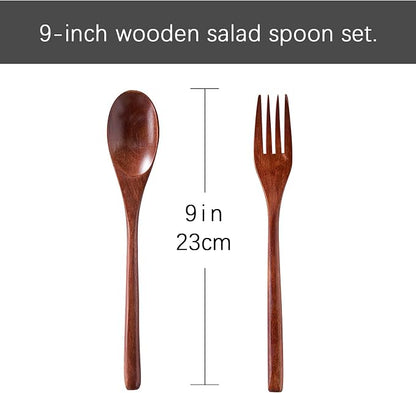 Glass Salad Bowl Set, 9″ Medium Salad Servers - Image 4