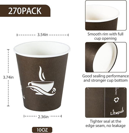 LITOPAK 270 Pack 10 oz Paper Cups, and Events - Image 2
