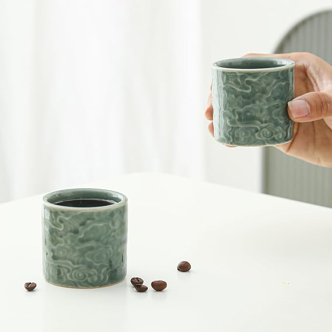 Ceramic Espresso Cups Set of 2 or 4-3oz Demitasse Cups - Image 4