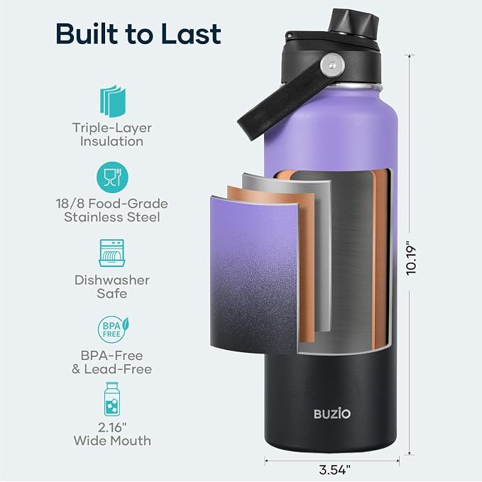 BUZIO Triple Wall Vacuum Water Bottle - Image 4