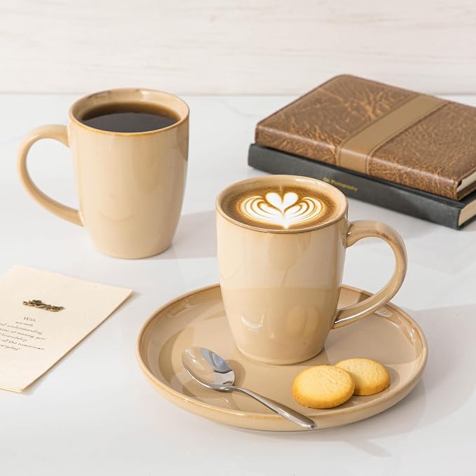 vancasso PLAYA Ceramic Coffee Mug Set of 6, 16 Oz Tea Cups - Image 5