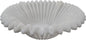 Large Decorative Bowl decor, Scalloped Pedestal Bowls for Modern Home Decor,Ruffle Decor,Stylish Key Bowl for Entry Table,Decorative Fruit Bowl for Kitchen Counter,Artificial Stone Milky White