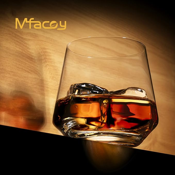 Mfacoy Drinking Glasses Set of 8-4 Tall Glass Cups 18 oz & 4 Short Stemless - Image 2