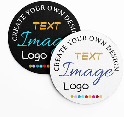 Set of 6 Custom Coaster Personalized Ceramic Coasters for Drink Add Your Text Image Logo Photo, Customized Decor Gift Coaster for Crafts, Wedding, Bar, Home, Office, Kitchen, Restaurant