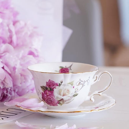 Ceramic Tea Cups Coffee Cup and Saucers Set of 4 - Image 5