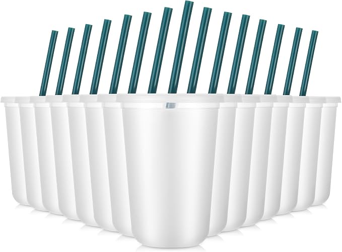 Lounsweer 15 Pcs Clear Reusable Cups by Lounsweer