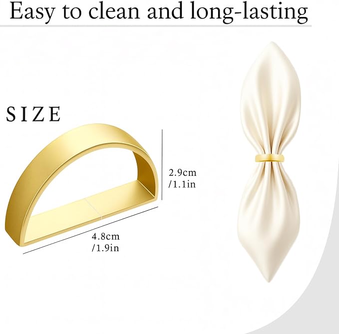 24 Pcs Stainless Steel Napkin Rings - Image 2