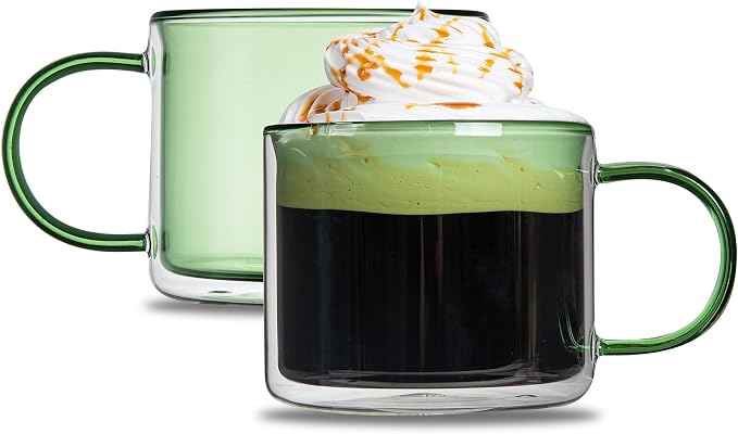 Restaurantware Coffee Cups 2 Pack of 11 oz Double Wall Glass Insulated Coffee - Image 2