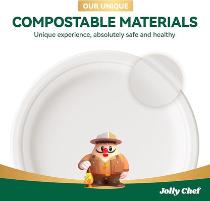 Compostable Heavy Duty Plates   Eco-Friendly Disposable White Paper - Image 7